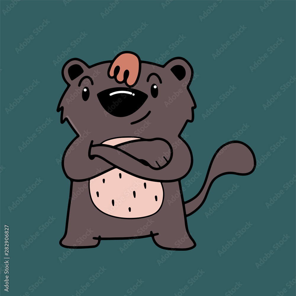 Fototapeta premium Koala bear character isolated on green background