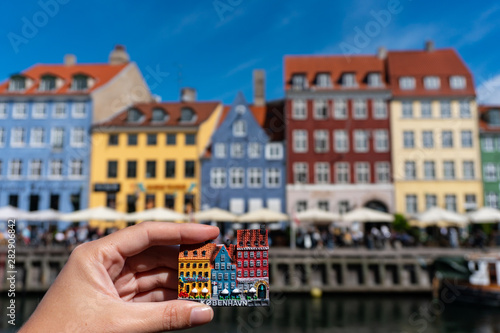 magnet souvenir at the Nyhavn in Copenhagen Denmark