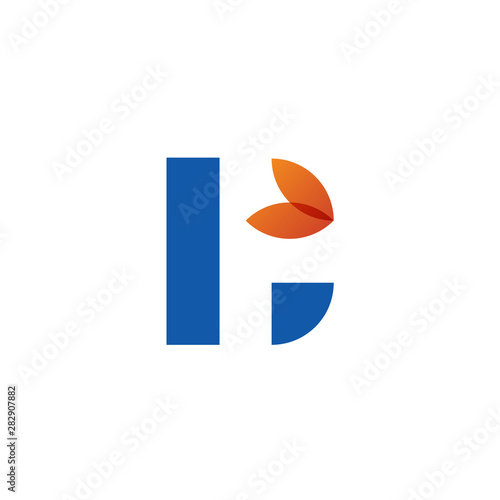 Simple minimal D letter icon with with overlay leaf shape Free Download Simple minimal D letter icon with with overlay leaf shape - GFXLoad