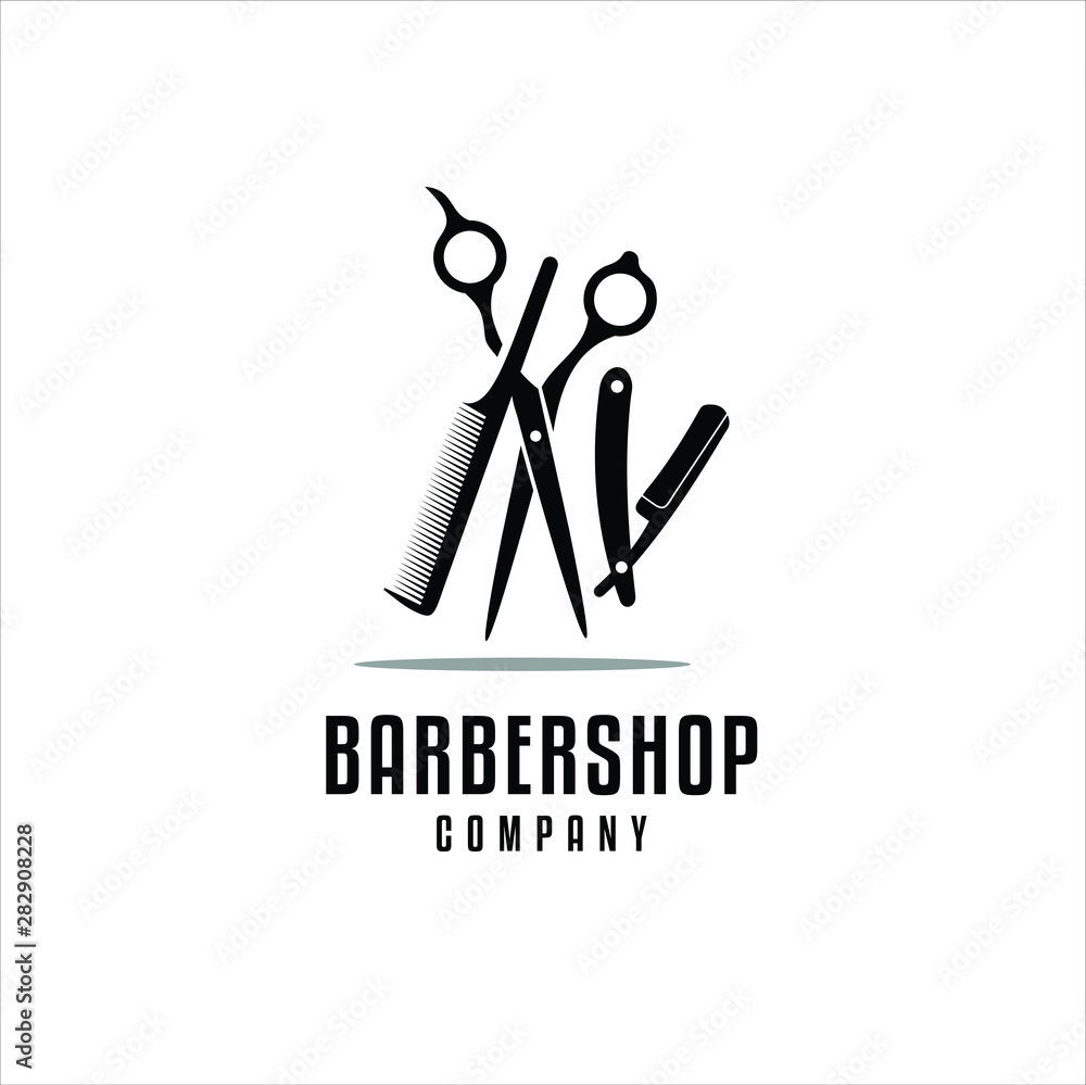 Barbershop vintage Logo design vector