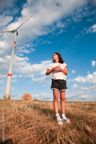 Windmill for electric power production. photo