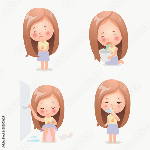 Illustration of symptoms of diarrhea
