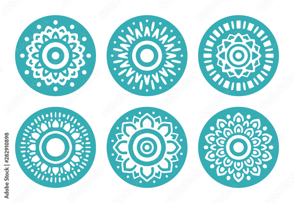 Beautiful Mandala Set. Round Decoration Ornaments For Your Individual Design. Beautiful Mandala Set. Round Decoration Ornaments For Your Individual Design.