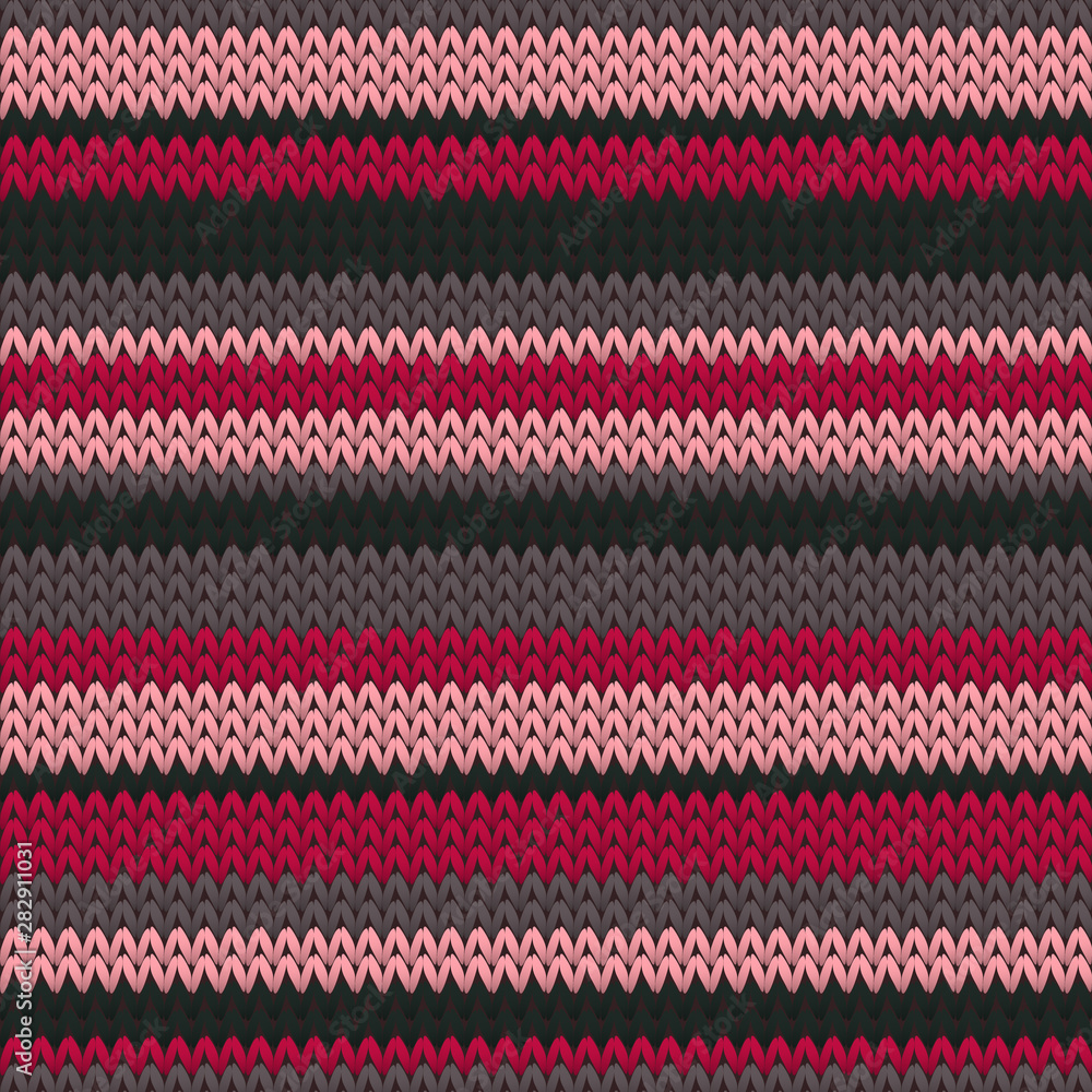 Elegant striped knitted seamless pattern vector design.