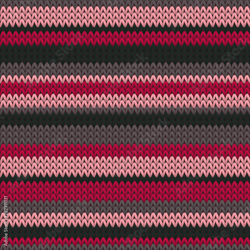 Elegant striped knitted seamless pattern vector design.