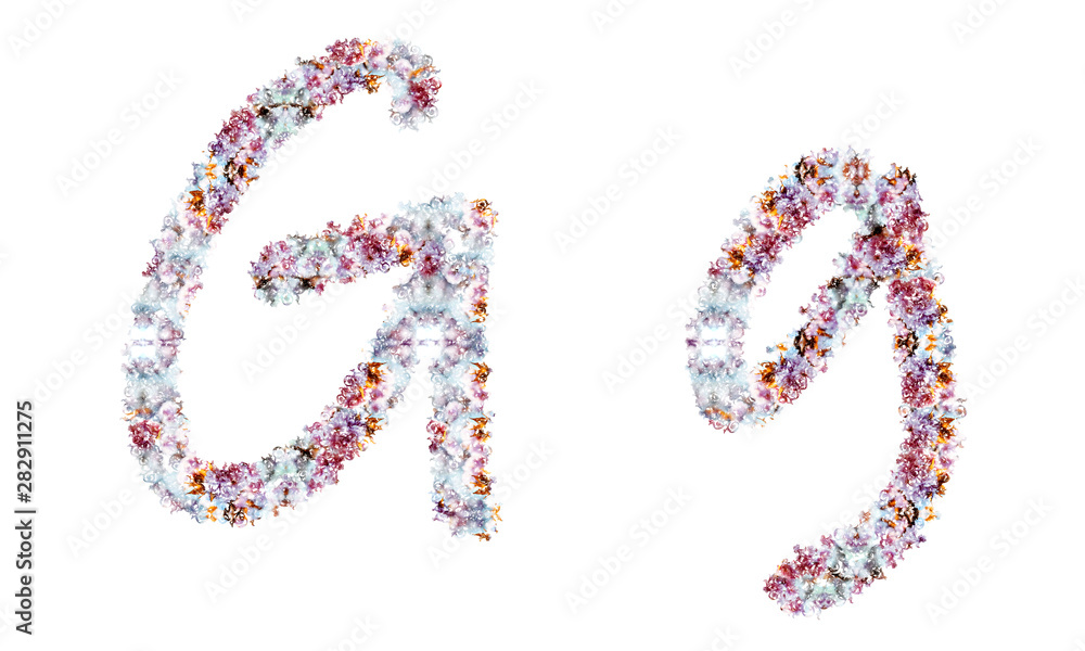 Flower alphabet. Colorful font. Uppercase, lowercase and numbers. Flower alphabet. Colorful font. Uppercase, lowercase and numbers.