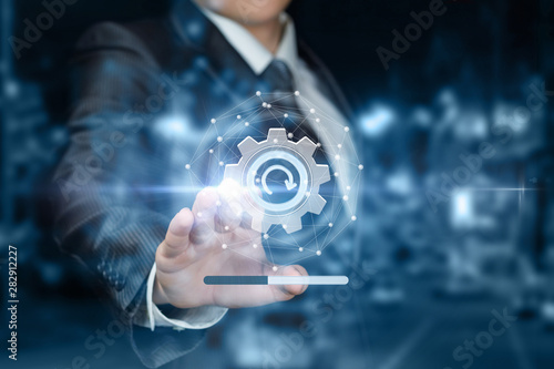 Cuadro en lienzo The concept of upgrading or rebooting the system.