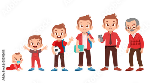 man grow life cycle vector