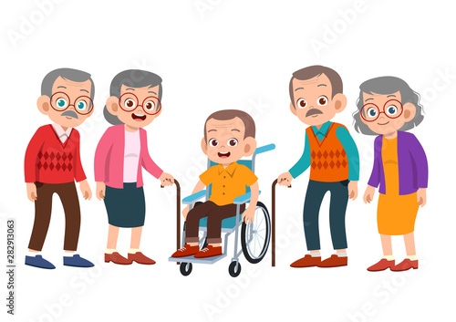 senior women and men set bundle vector