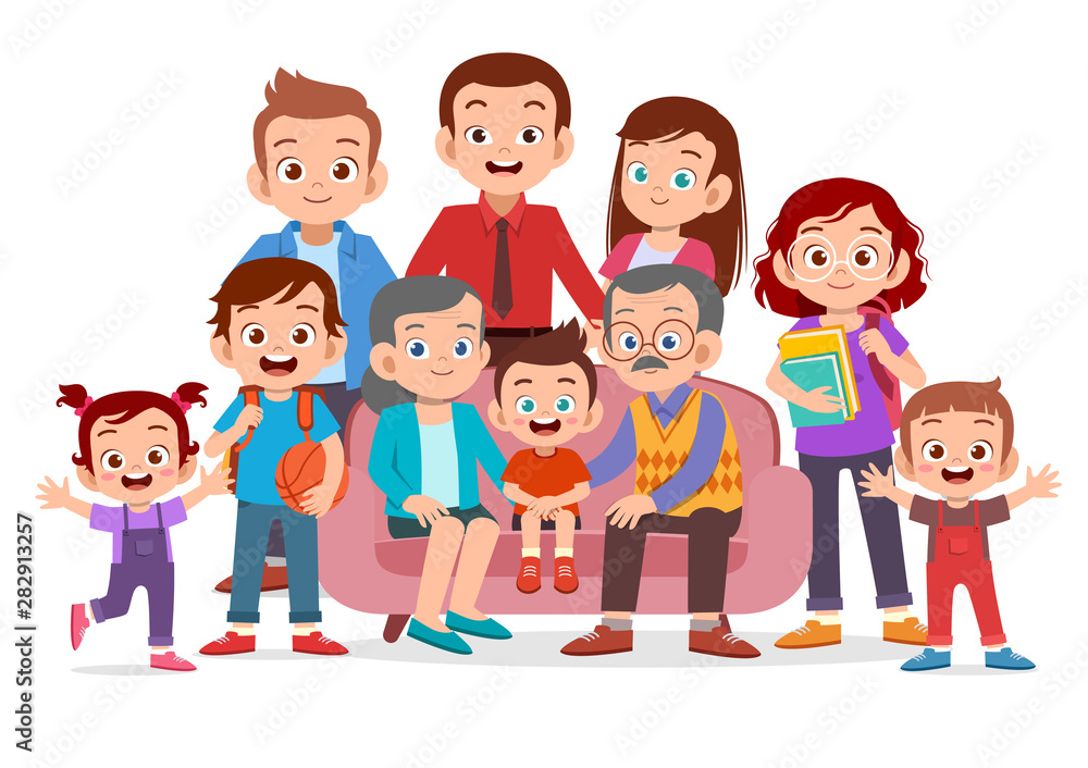 big family together vector illustration big family together vector illustration