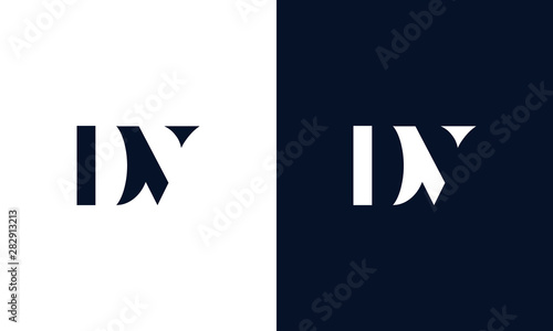 Abstract letter DV logo. This logo icon incorporate with abstract shape in the creative way. photo
