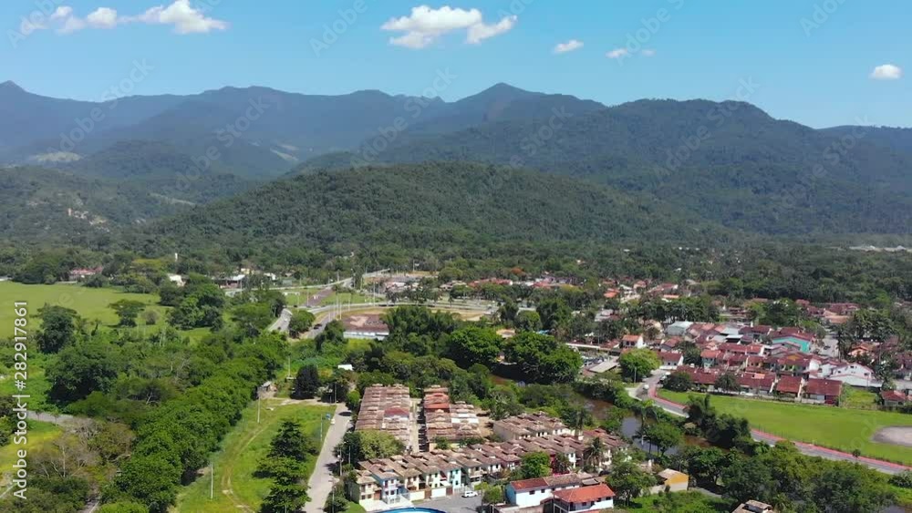 Colonial town, hills (Paraty, Brazil) aerial view, drone footage Colonial town, hills (Paraty, Brazil) aerial view, drone footage
