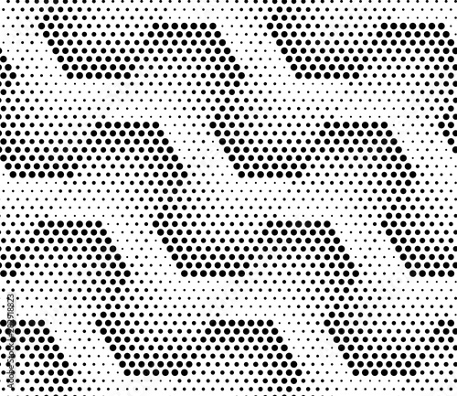 Vector geometric seamless pattern. Modern geometric background. Monochrome repeating pattern. Dot lattice.