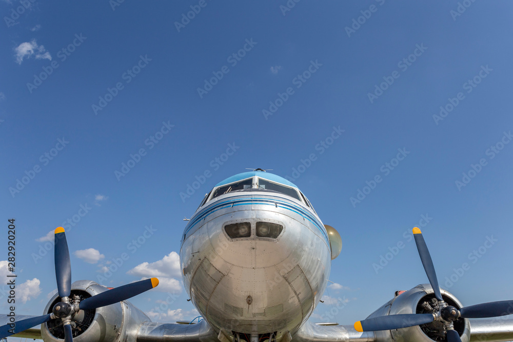Old soviet twin-engine airplane Old soviet twin-engine airplane