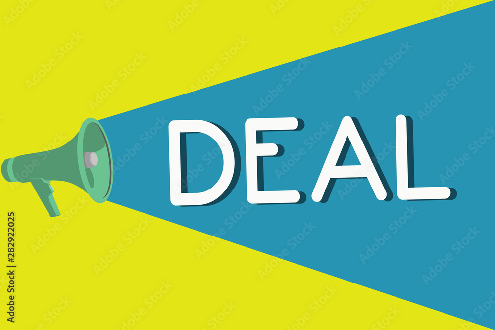 Handwriting text Deal. Concept meaning Take part in commercial trading of a certain product Be concerned with. Handwriting text Deal. Concept meaning Take part in commercial trading of a certain product Be concerned with.