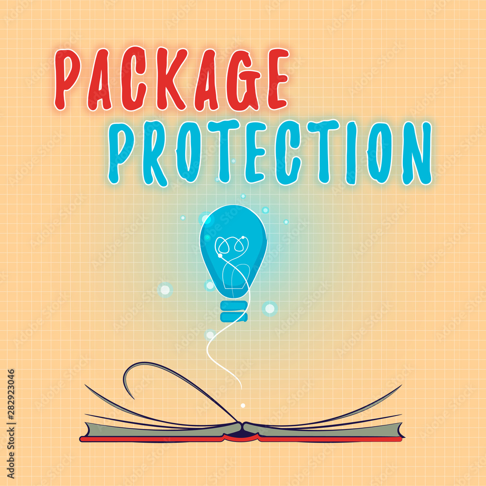Text sign showing Package Protection. Conceptual photo Wrapping and
