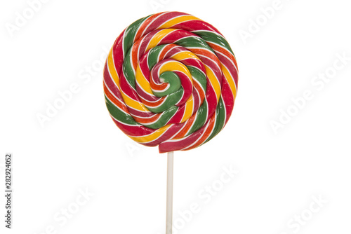 Round colorful lollipop on a white background