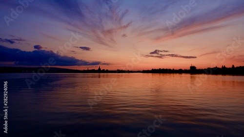 Sunset at Boden Lake, Bodensee in South Germany