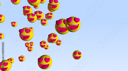 Love Emoji 3d Render