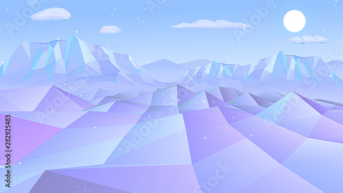 Lowpoly Snow Moutain photo