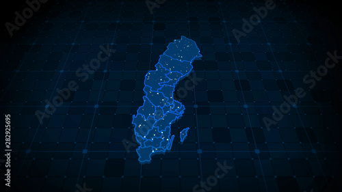 Billede på lærred Sweden Map