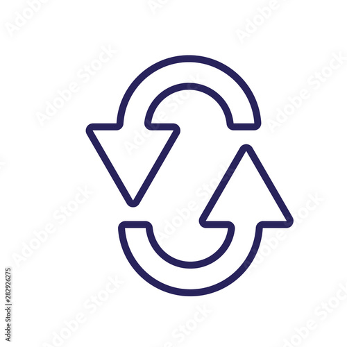 Arrows Exchange thin line icon. Linear vector illustration. Pictogram isolated on white background