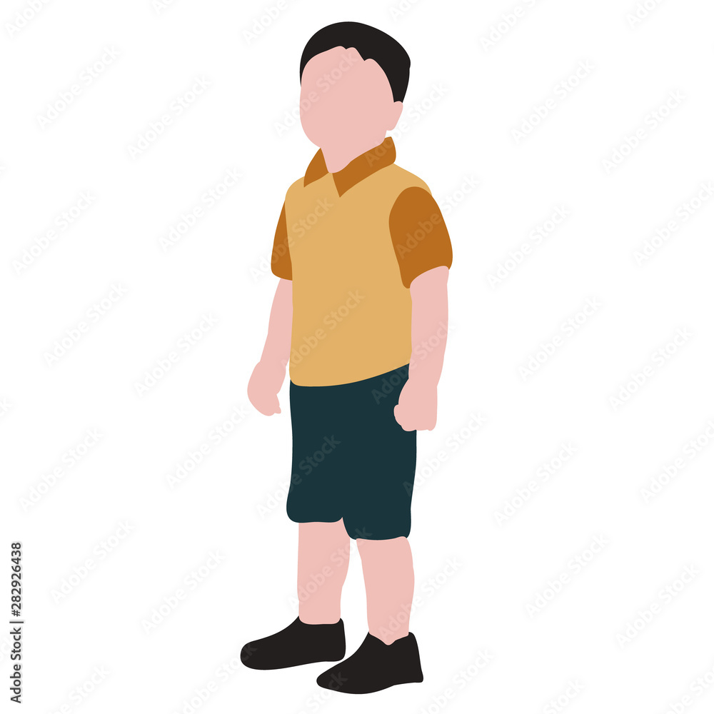 Fototapeta premium isolated, flat style, no face, boy