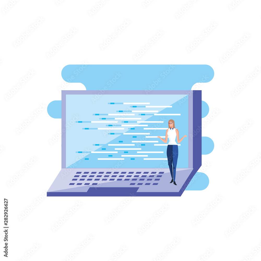business woman with laptop computer business woman with laptop computer