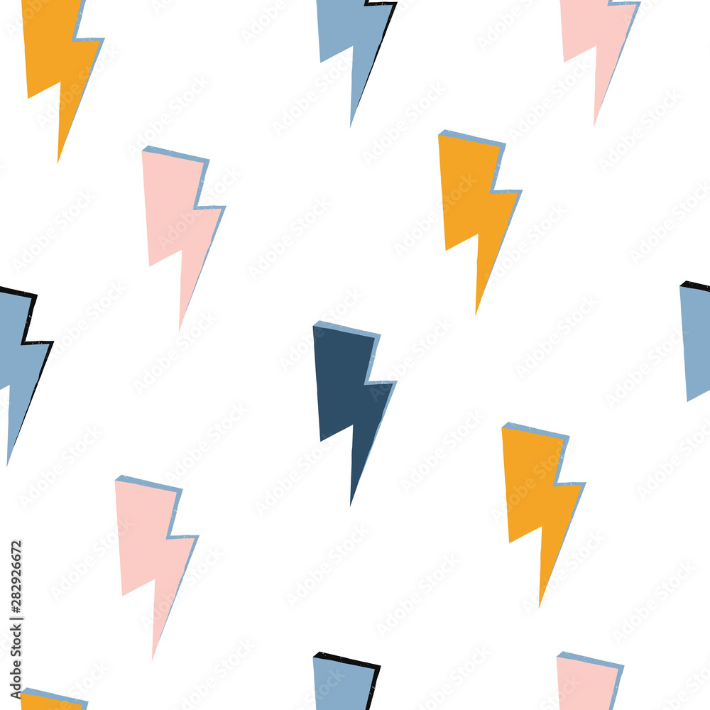 Seamless pattern with bolt. Childish trendy print. Vector hand drawn illustration. Seamless pattern with bolt. Childish trendy print. Vector hand drawn illustration.