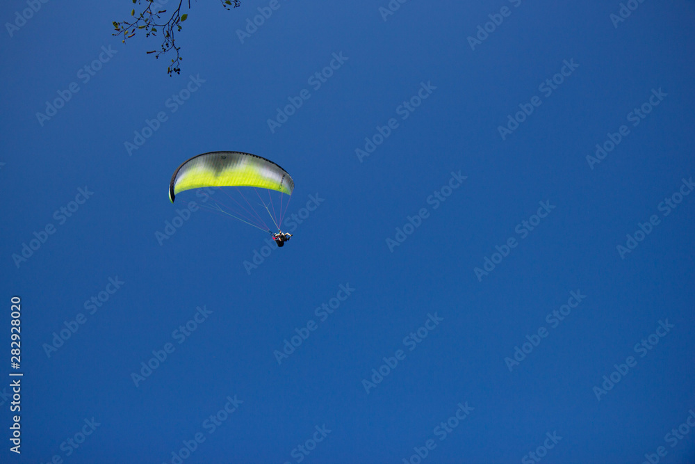 Paragliding in near lake Bohinj, Julian Alps, Slovenia Paragliding in near lake Bohinj, Julian Alps, Slovenia