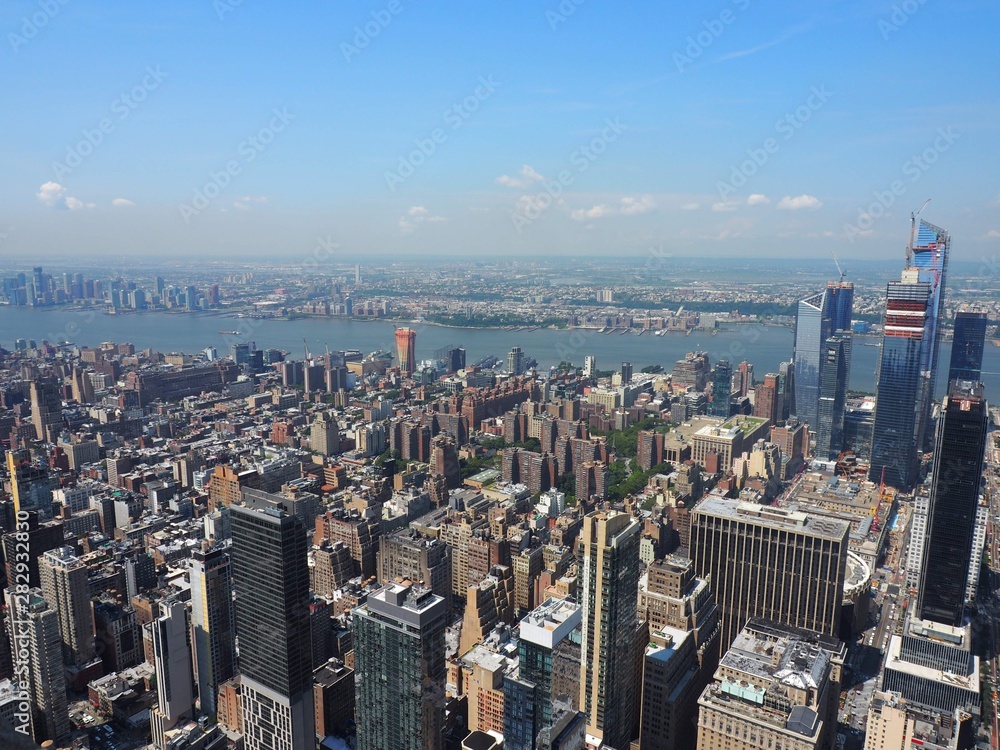 aerial view of new york city from the empire state building usa 