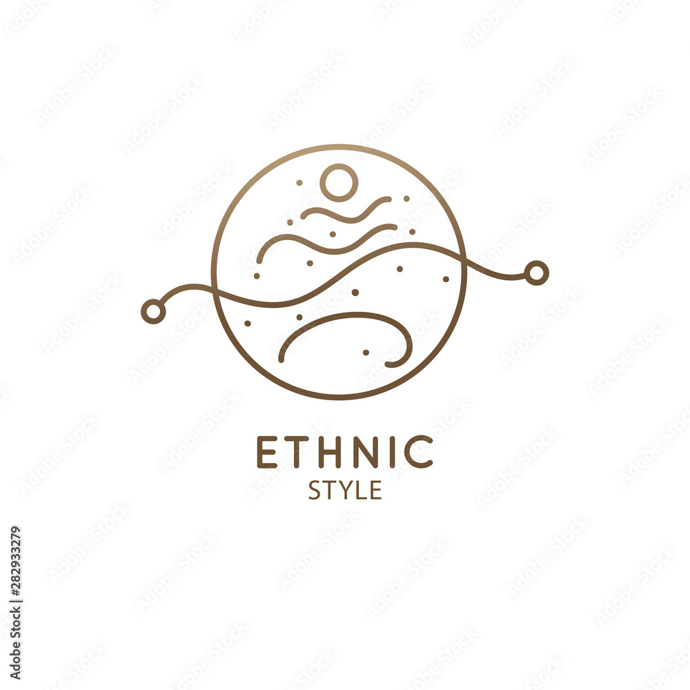 Wavy lines structure, landscape logo. Wavy lines structure, landscape logo.