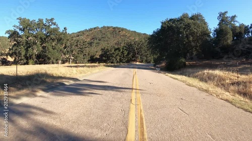 Wide Angle 60F Real Time Driving Down Country Road photo