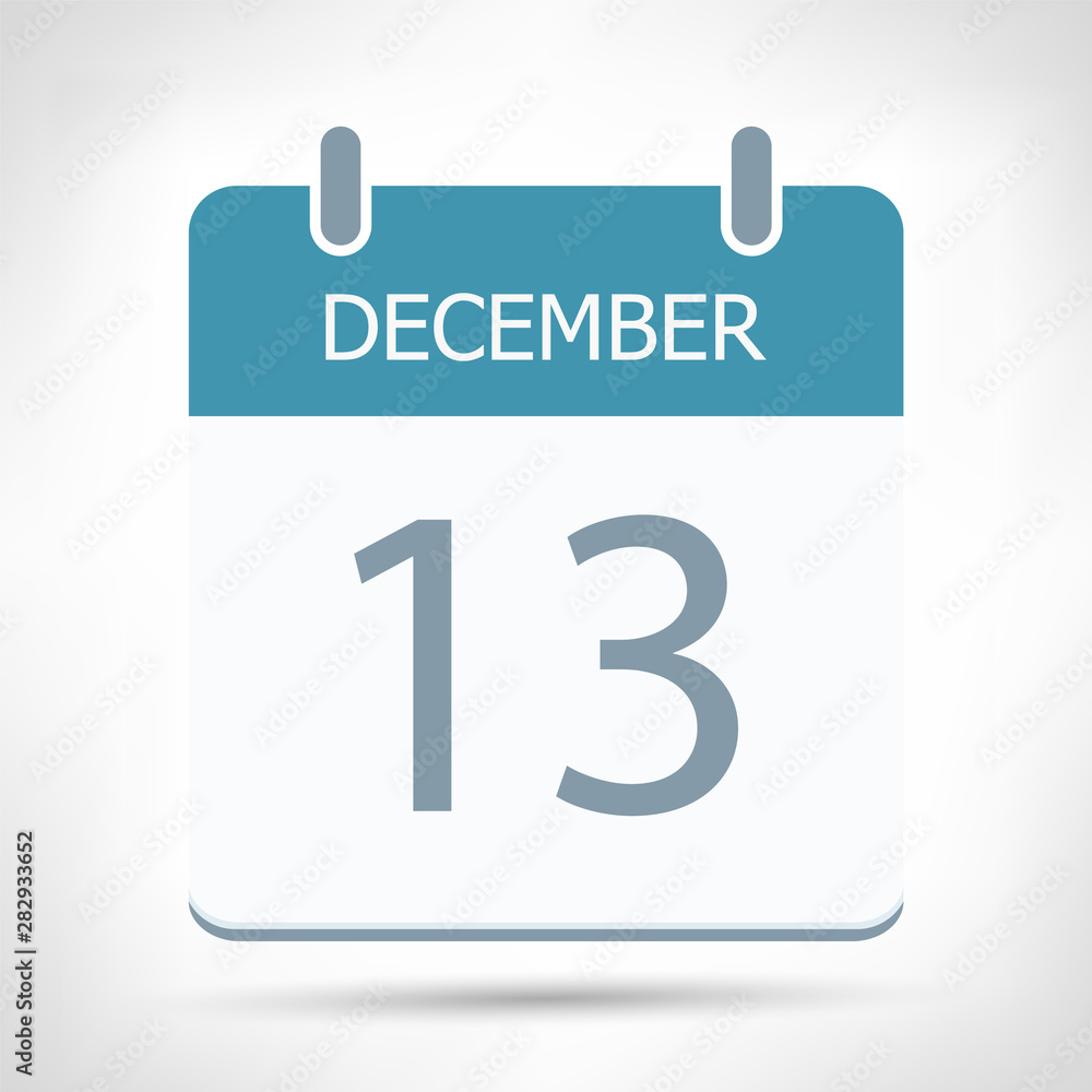 December 13 - Calendar Icon - Calendar flat design template December 13 - Calendar Icon - Calendar flat design template