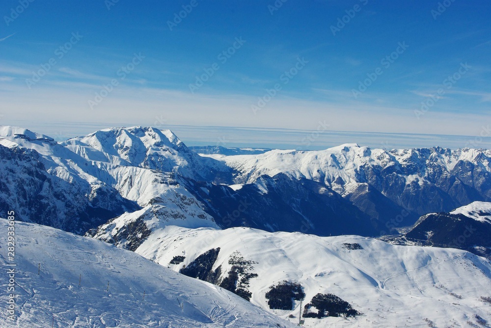 mountains in winter the Alps france view point