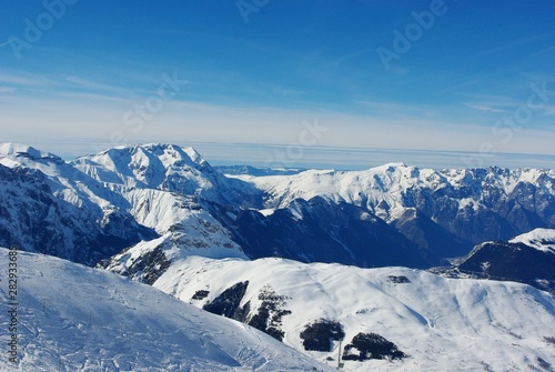 mountains in winter the Alps france view point