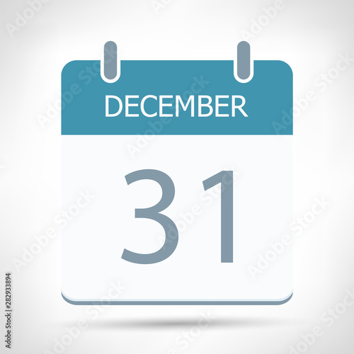 December 31 - Calendar Icon - Calendar flat design template