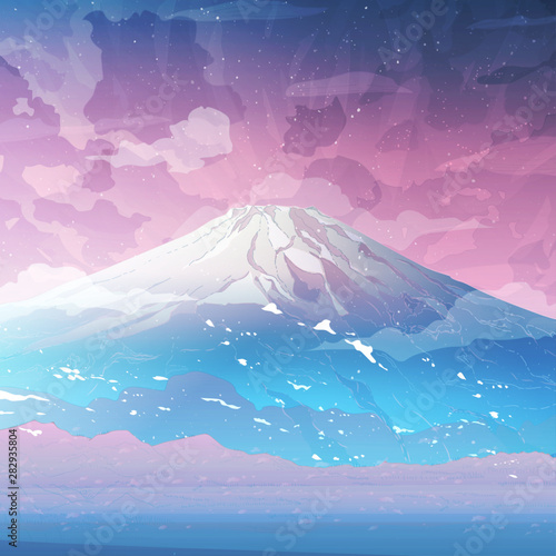 Beautiful Mount Fuji landscape vector art