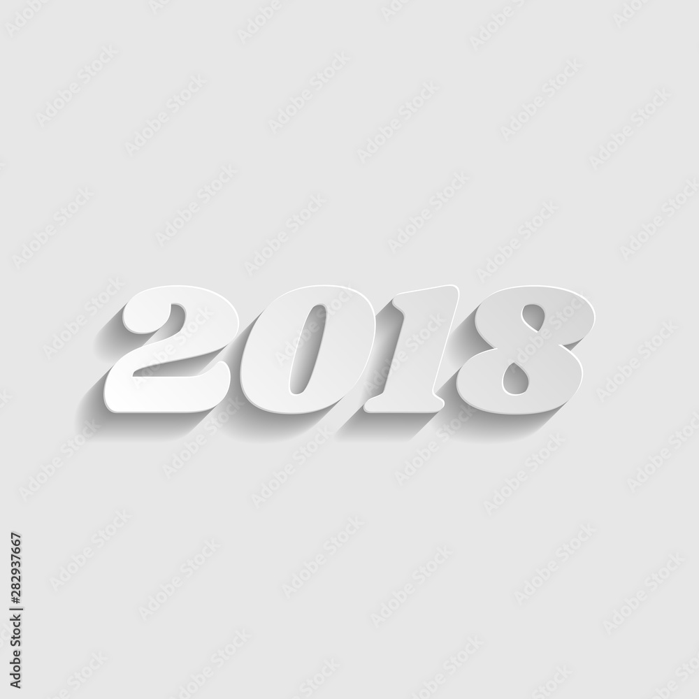 2018 year illustration. Paper style icon. Illustration. 2018 year illustration. Paper style icon. Illustration.