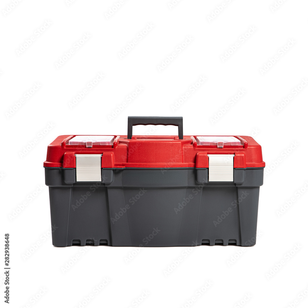 Plastic tool box isilated on a white background. Do it yourself idea Plastic tool box isilated on a white background. Do it yourself idea