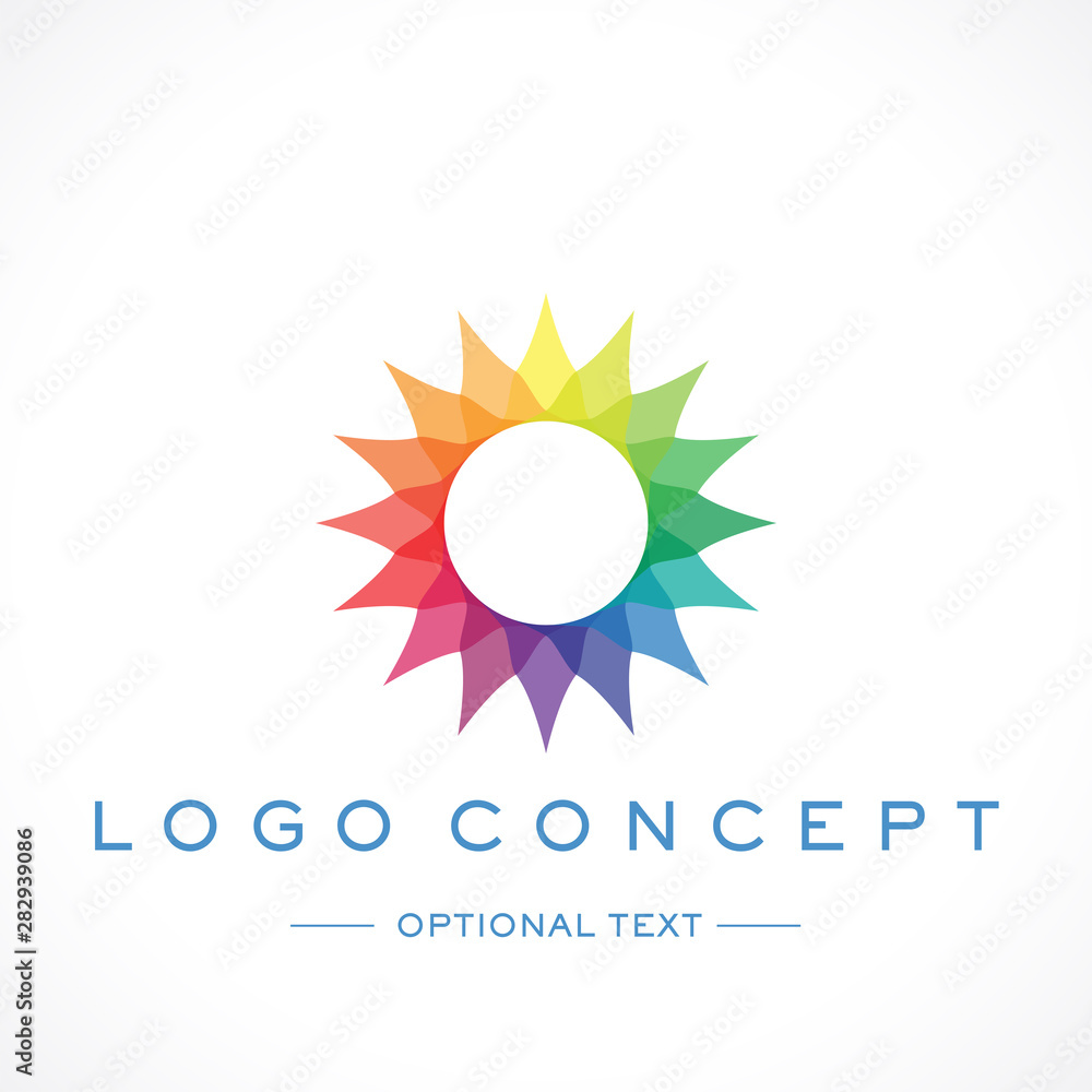 Fototapeta premium Multicolored Flower Logo and Text for Designs