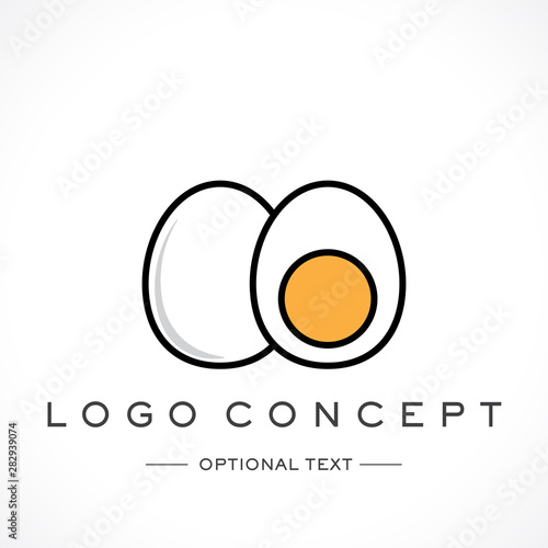 Whole and Half Egg Logo and Text for Designs