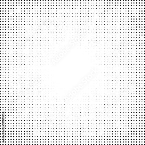 Halftone Pattern. Set of Dots. Dotted Texture on White Background. Overlay Grunge Template. Distress Linear Design. Fade Monochrome Points. Pop Art Backdrop.