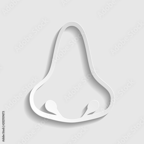 Nose sign. Paper style icon. Illustration.
