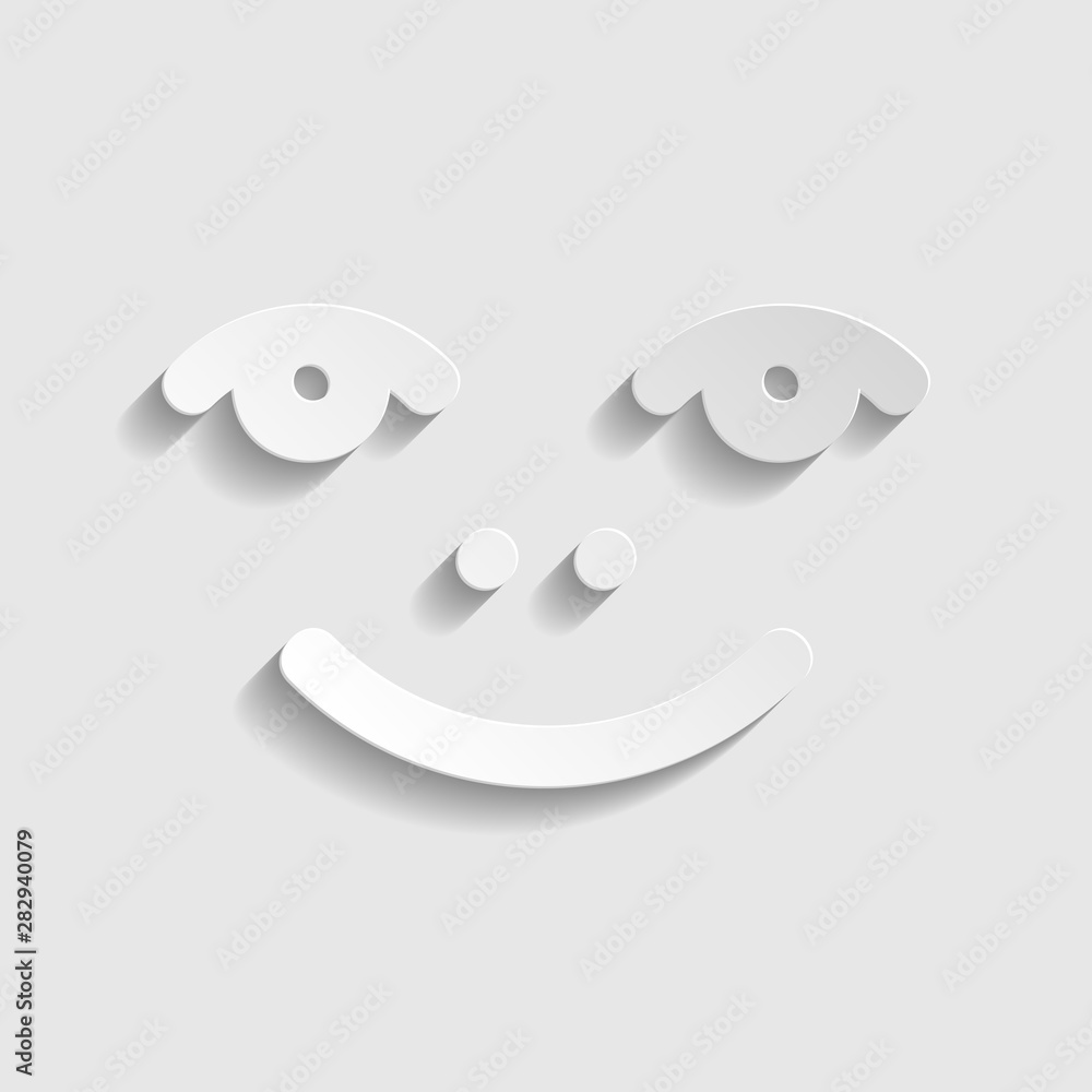 Smile icon. Paper style icon. Illustration. Smile icon. Paper style icon. Illustration.