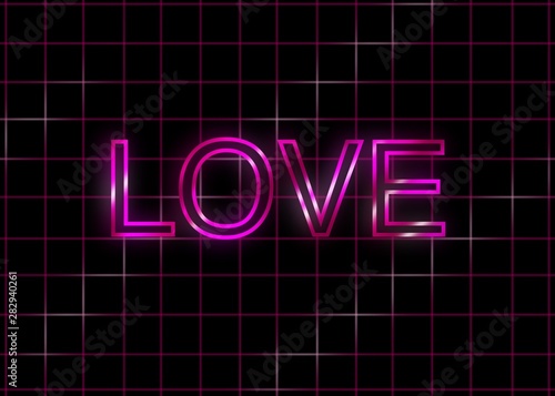 neon sign love text style glowing 