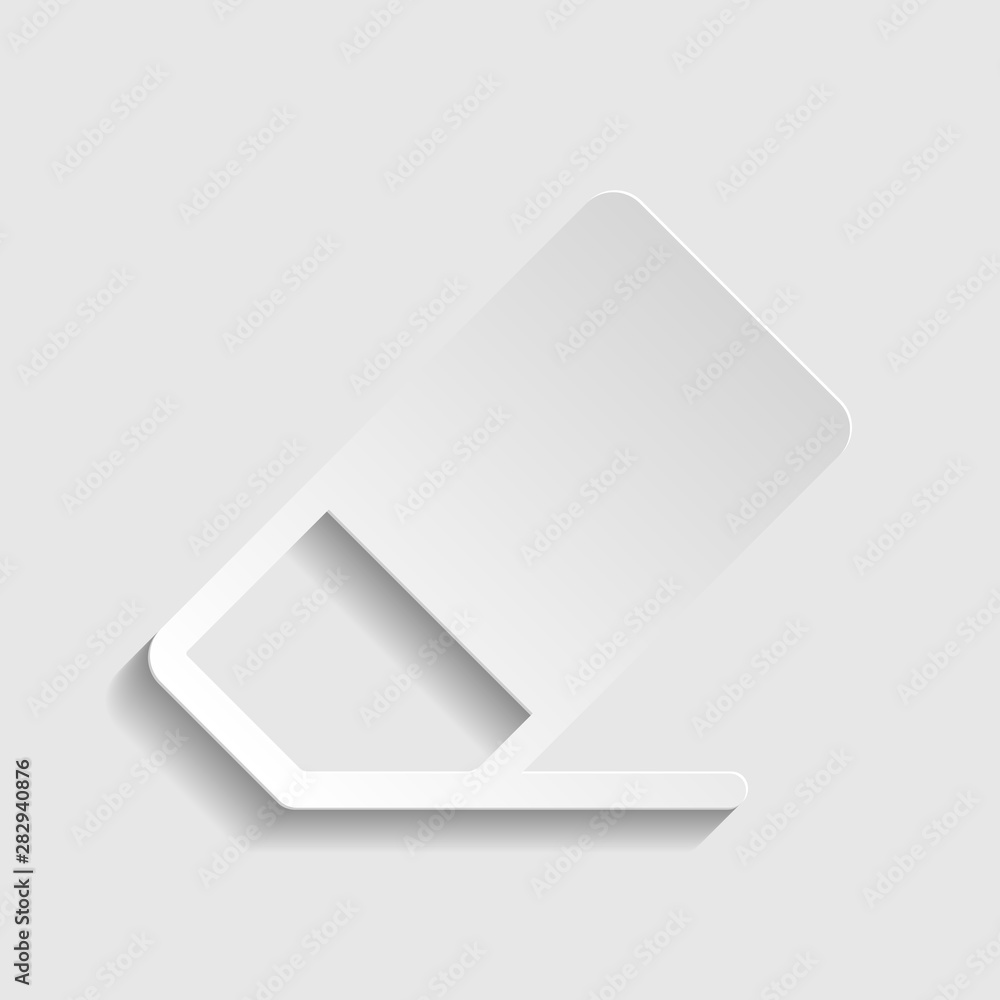 Eraser sign. Paper style icon. Illustration. Eraser sign. Paper style icon. Illustration.