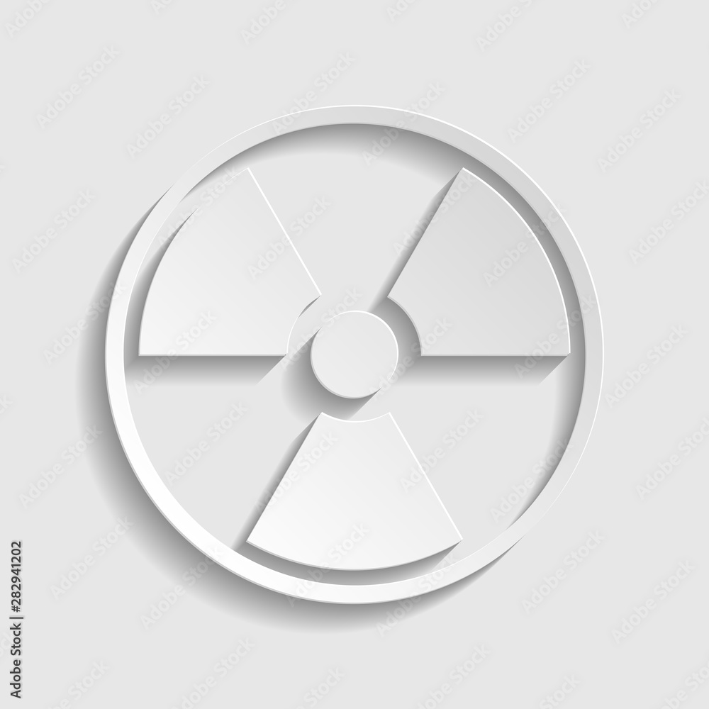 Radiation sign. Paper style icon. Illustration. Radiation sign. Paper style icon. Illustration.