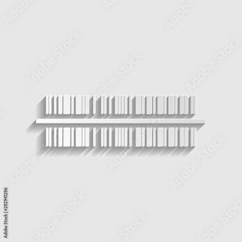 Bar code sign. Paper style icon. Illustration.