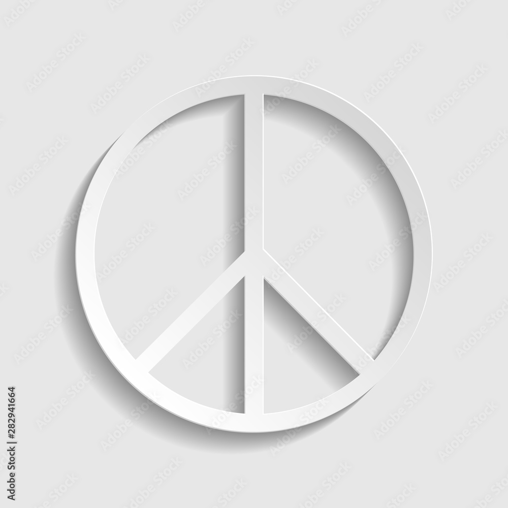 Peace sign. Paper style icon. Illustration. Peace sign. Paper style icon. Illustration.